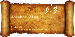 Jakubek Zina névjegykártya